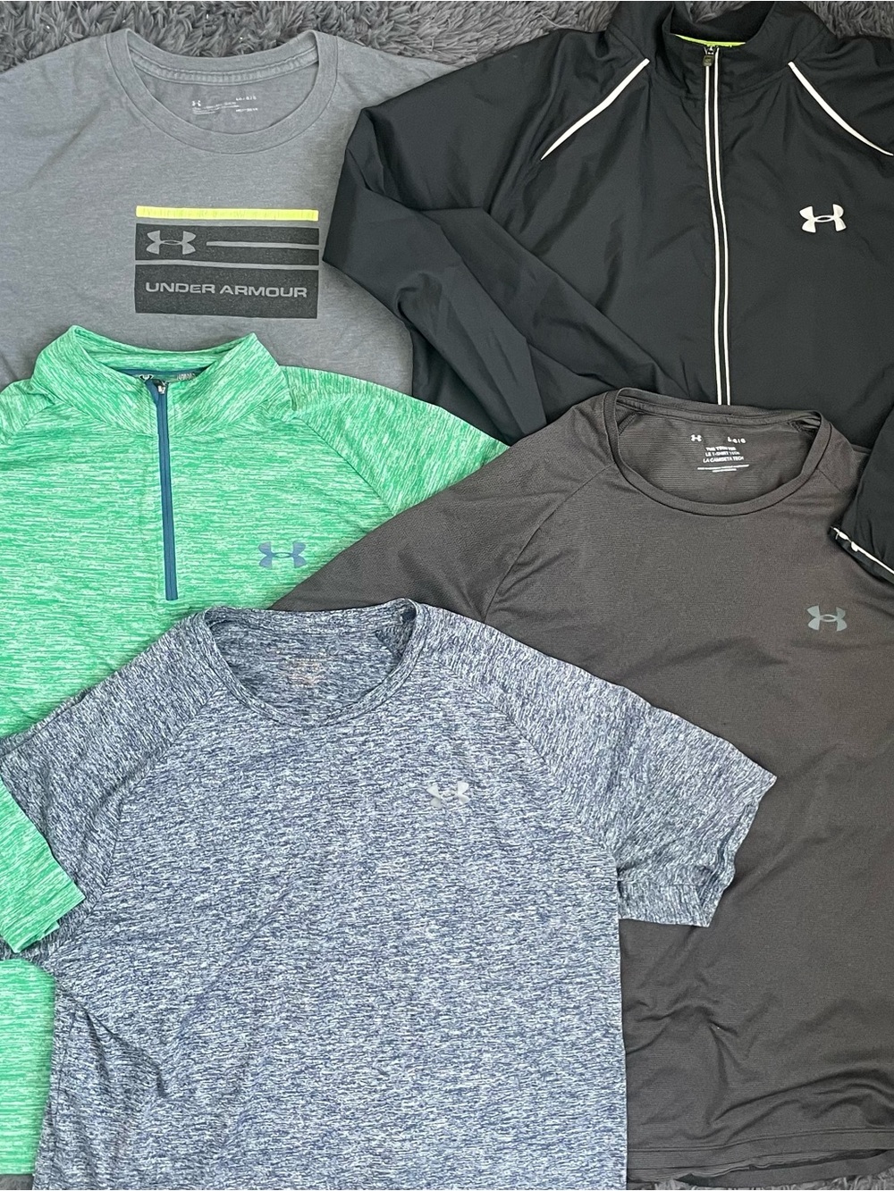 Men Size Large Under Armour T-Shirt Fleece Lot Bundle Workout Running
